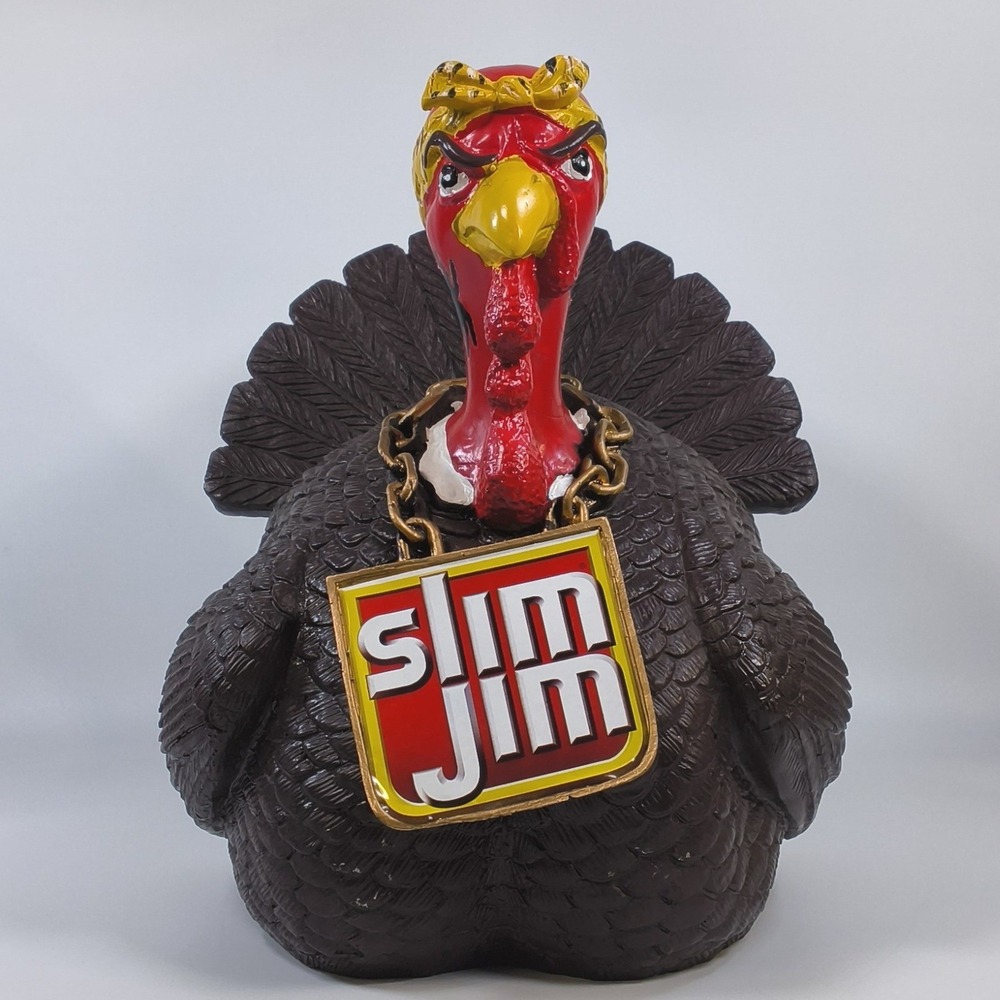 Slim Jim Turkey Display Snack Holder Advertising Promo Figure Utensil Man Cave
